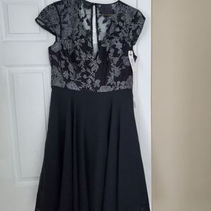 Chi Chi London VNeck Embroidered Midi Dress in Black